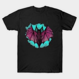 Gothic Bat Digital Painting T-Shirt